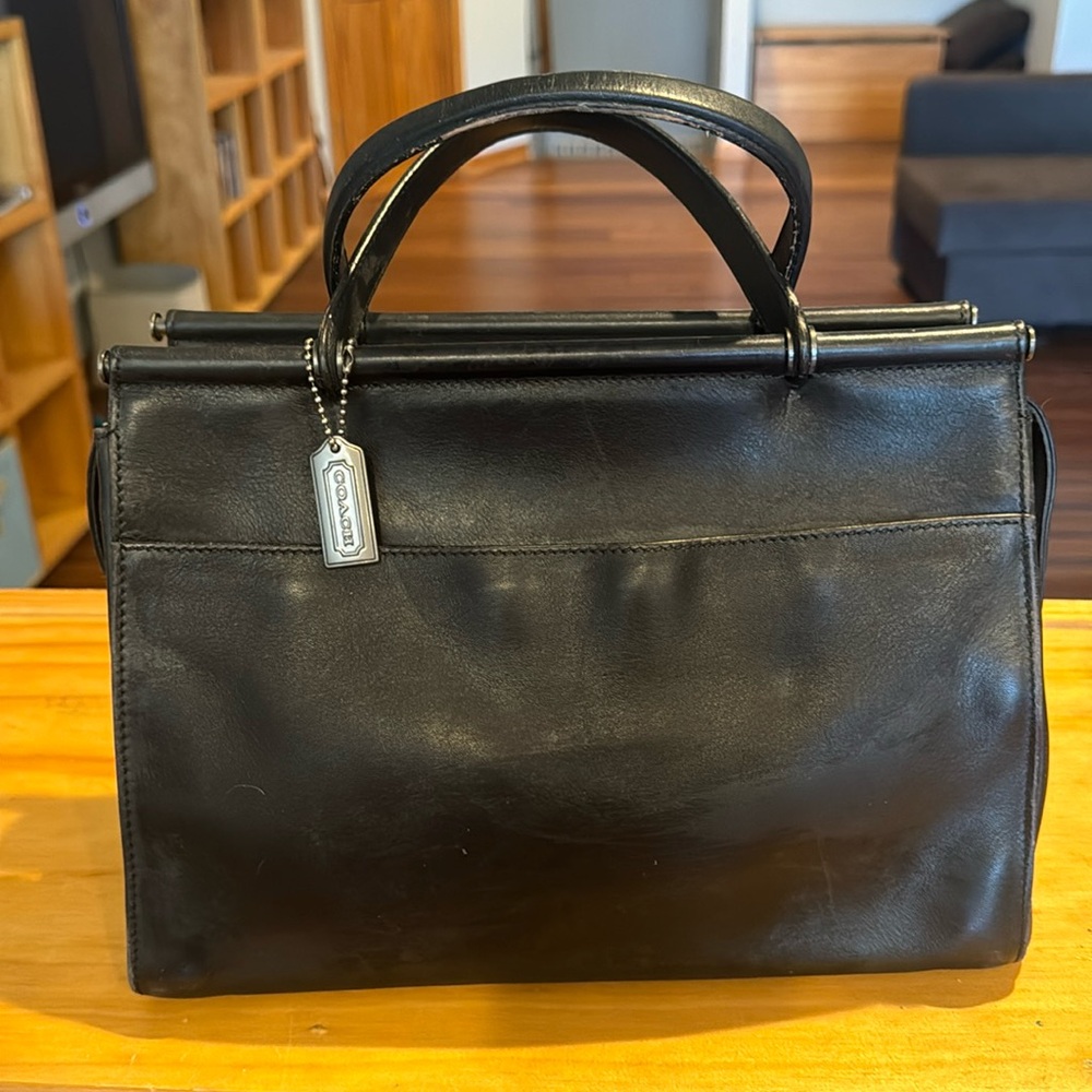 Coach black satchel bag